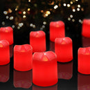 SHYMERY Flameless Votive Candles,Battery Operated LED Candle,24 Pack 200+Hour Flickering Electric Fake Candles in Red for Wedding,Table,Halloween,Festival Celebration,Christmas Decoration | Pack of 24 — 1