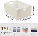 Foldable Fabric Storage Baskets Set of 2 for Shelves, Linen Decorative Storage Bins with Wooden Handles, Small Organizer Cubes for Closet, Rectangle Canvas Boxes for Organizing, Decor (Beige 2 Pack) — 2