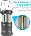 Lichamp LED Camping Lantern, 4 Pack Battery Powered Flashlight for Power Outages, Portable Collapsible Hanging Light Essential for Home, Outdoor, Emergency Lamp Survival Kit Gear for Hurricane, Gray — 5