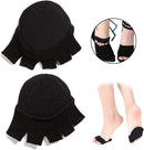 Open Five-Toes Socks Forefoot Pads, Women Anti-Slip Breathable Sweat-Absorbent Peep Toe Half Socks Cushions, Relief Forefoot Pain Toe Separating Correction Socks No Show Heelless Toe Socks (Black) 5
