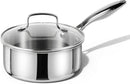 CAROTE 1.5Qt Stainless Steel Saucepan, Non-Toxic 3-Ply Stainless Steel Cookware Set with Lids, Small Kitchen Pots,… — 1