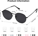 SOJOS Small Round Polarized Sunglasses for Women Men Classic Vintage Shades | Matt Black/Grey — 5