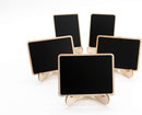 DSTELIN 10 Pack Mini Chalkboards Signs with Easel Stand, Small Rectangle Chalkboards Blackboard, Wood Place Cards for Weddings, Birthday Parties, Message Board Signs and Event Decoration — 5
