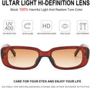 Rectangle Sunglasses for Women Men Trendy Y2K 90s Square Sun Shades UV400 | Brown — 2