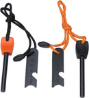 FOSTAR Ferrocerium Alloy Rod Fire Starter, 5/16 Inch Thick Waterproof Fire Steel, Bushcraft Ferro Rod with Easy Grip Handle, Multi-Tool Striker and Paracord Lanyard (2PCS, Black and Orange) — 2