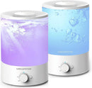 MEGAWISE 2 pack 3.5L Ultrasonic Cool Mist Humidifier – Top-Fill, Essential Oil…