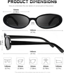 DANAMY Sunglasses Womens Retro Oval Sunglasses for Women Men Fashion Small Oval Sun Glasses 90s Vintage Driving Shades | A-black+leopard+off-white — 3