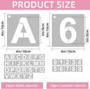 3 Inch Large Reusable Plastic Letter Stencils & Number Stencil (Template 4 Inches Long, Font 3 Inches), 36 Pcs Alphabet Art Craft Set for Wood,Wall,Rock,Signage,Door Porch,Chalkboard,DIY Projects ﻿ — 2