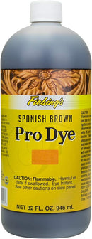 Fiebing Pro Dye 32 Oz Spanish Brown - Penetrating & Permanent Professional Oil Leather Dye — 1