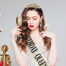 COCIDE Birthday Decorations for Women Sash and Tiara Crown for Party Gold | 4 Gold — 4