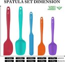 HOTEC Heat Resistant 600℉ Food Grade Silicone Rubber Spatula Set for Baking,…