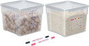 2 Pack 12 QT BPA-Free Translucent Polypropylene Food Storage Containers,…