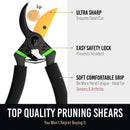 Ultra Sharp Japanese Steel Pruning Shears - Cuts 3X Easier, Weak Hand Arthritis Clippers, Rust-Resistant Titanium Coated Pruner, Effortlessly Cuts 3/4 Inch — 2