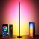 Bright LED RGB+IC Corner Floor Lamp with App, Remote Control Obsidian Black — 1