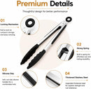 Kitchen Tongs Set, 3 Pack(7+9+12") Cooking Tongs with Locking Mechanism, Stainless Steel Body Food Tongs with… — 6