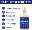 Super Glue 60g (2x30g),Fast Bonding Instant All Purpose Crazy Glue — 2