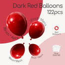 Awenztech 122pcs Dark Red Latex Balloons in 18 12 10 5 inches — 2