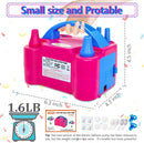 Electric Balloon Pump, Portable 2 Modes Balloon Blower Machine with 14 Balloon Arch Kits, Air Pump for Balloon, Balloon Inflator for Party Decoration | Rose red — 8