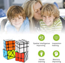 YJ Cube Set - 4-Pack, Includes 3x3 Fluctuation Angle & Mirror Puzzles, 2x3 Wheel & Square King Cubes — 3