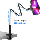 MAGIPEA Gooseneck Phone Holder for Bed, 30in Flexible Overhead Cell Phone Mount for Desk, Hands-Free Viewing Clamp Stand Compatible with iPhone 17 16 15 Pro Max and 3.5-7" Devices photo 3