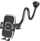 1Zero Solid Car Truck Phone Mount Holder with 14-Inch Gooseneck Long Arm | Black Mirror Surface with Silver Ring photo 1