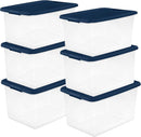 Sterilite Color Program, Large Clear Plastic Storage, 64 Quart, 6-Pack — 1