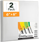 ArtSkills Stretched Canvas for Painting, 6x6 Canvas, 2-Pack Framed | 2-Pack 6x6 — 1