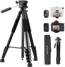 K&F CONCEPT 75" Aluminum Camera Tripod, Lightweight and Compact for Travel photo 1