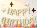 Cream Happy Birthday Balloons Banner Sign Mylar letter Party Decoration — 4