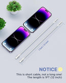 2Pack Short USB C to Lightning Cable 1ft, PD USB C to iPhone Charger Cable MFi Certified, Nylon Braided Short iPhone Charger Cord Fast Charging for iPhone 14 13 12 11 Pro Max XR XS X 8 Plus SE iPad 5