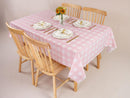 Kesfey 3 Packs Pink Gingham Tablecloth Pink and White Checkered Tablecloths 54 x 108 Inches Disposable Plastic Gingham Tablecovers Waterproof Rectangle Picnic Table Covers for Birthday Party Supplies — 6