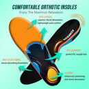 Plantar Fasciitis Relief Insoles Men Women High Arch Support Shoe Inserts,240+lbs Comfort EVA Orthotics Insert Absorb Shock Work Boot Shoe Insole for Flat Feet, Pronation, Heel & Foot Pain - Black — 5