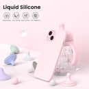 ORNARTO Compatible with iPhone 15 Case 6.1, Slim Liquid Silicone 3 Layers Full Covered Soft Gel Rubber Phone Case, Anti-Scratch Shockproof Protective Cover 6.1 Inch, Chalk Pink — 3