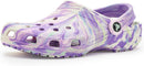 Crocs Kids Classic Watercolor Marbled Clog – Purple/Multi Glow — 1
