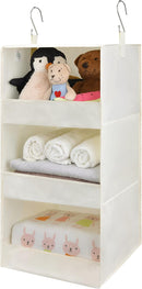 GRANNY SAYS 3-Shelf Hanging Closet Organizer, Foldable Storage, Beige — 1