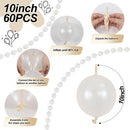 Pearl White Linking Balloons, 60PCS 10 Inch Pearl Color Quick Link Balloons for Making Balloon Wall Heart Arch, Tails Balloon for Wedding Birthday Baby Shower Engagement Graduation Party Decorations — 2