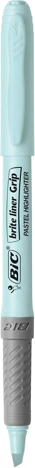 BIC Brite Liner Grip Pastel Highlighter Set, Chisel Tip, 6-Count Pack | 6 Count (Pack of 1) — 3