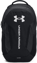 Under Armour Unisex Hustle 6.0 Backpack, 002 BLACK, OSFM | One Size | (002) Black / Black / White — 1
