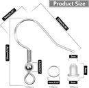 925 Sterling Silver Earring Hooks 150 PCS/75 Pairs,Ear Wires Fish Hooks — 3