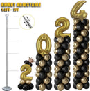 Balloon Column Stand Kit Set of 4, 7ft Height Adjustable Balloon Arch Kit with 2 Ballon Garland Strip, Metal Telescopic Pillar Balloon Stand, Birthday Party, Graduation, Halloween Decorations — 2