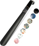 Gukeniu 16.5 Inch Long Handle Shoe Horn | Black Marble — 1