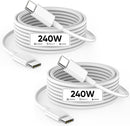 USB C to USB C, 240W USB C Cable, 6.6ft C to C Cable Fast Charging for Macbook Pro/Macbook Air, iPad Pro 12.9-inch, iPhone 15/Pro Max/Pro/Plus, Samsung Galaxy S23,Compatible 140W/100W /65W/45W/35W/20W 1