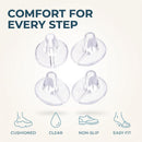 4Pcs Transparent Gel Metatarsal Pads Flip-Flop Gel Toe Guards Cushions Thong Protectors Silicone Non Slip Shoe Cushion for Sandals Thong Pads 4