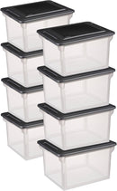 Sterilite File Box Tote with Lids for Letter and Legal Folders, 8-Pack — 1
