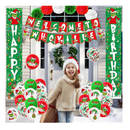 59Pcs Christmas Birthday Decorations Happy Birthday Banner backdrop Door Banner Birthday Porch Sign Hanging Banner Outdoor Christmas Decorations
