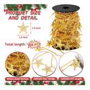 66 FT Star Christmas Tree Decorations, Plastic Christmas Garland Tree Decoration, Xmas Strands Bead and Gold Hollow Star Chain Roll for Christmas Holiday Home Mantle Fireplace Wreath Tree DIY Decor