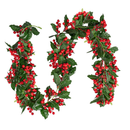 6 FT Red Berry Christmas Garland, Fireplace Decoration for Christmas Holiday New Year Decor,Flexible Artificial Berry Garland for Indoor Outdoor Home