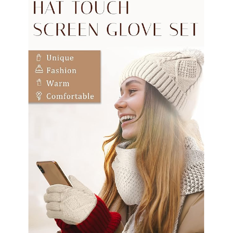 Toulite Winter-Set Für Damen: 6 Kuschelige Beanie-Mützen & 6 Touchscreen-Handschuhe – Stylisch Warm Durch Die Kalte Jahreszeit Toulite Winter-Set Für Damen: 6 Kuschelige Beanie-Mützen & 6 Touchscreen-Handschuhe – Stylisch Warm Durch Die Kalte Jahreszeit