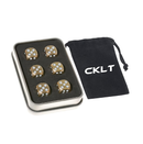 6 Sided Metal Brass Dice with White Pips Tables Board Game Dice 6pcs Solid Gift Brass Dice Tabletop Games Set for Poker Party Playing Games