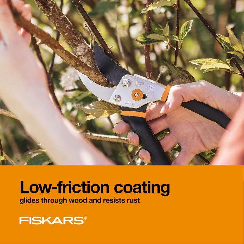 Fiskars Bypass Pruning Shears 5/8 inch Garden Clippers - Plant Cutting Scissors with Sharp Precision-Ground Steel Blade